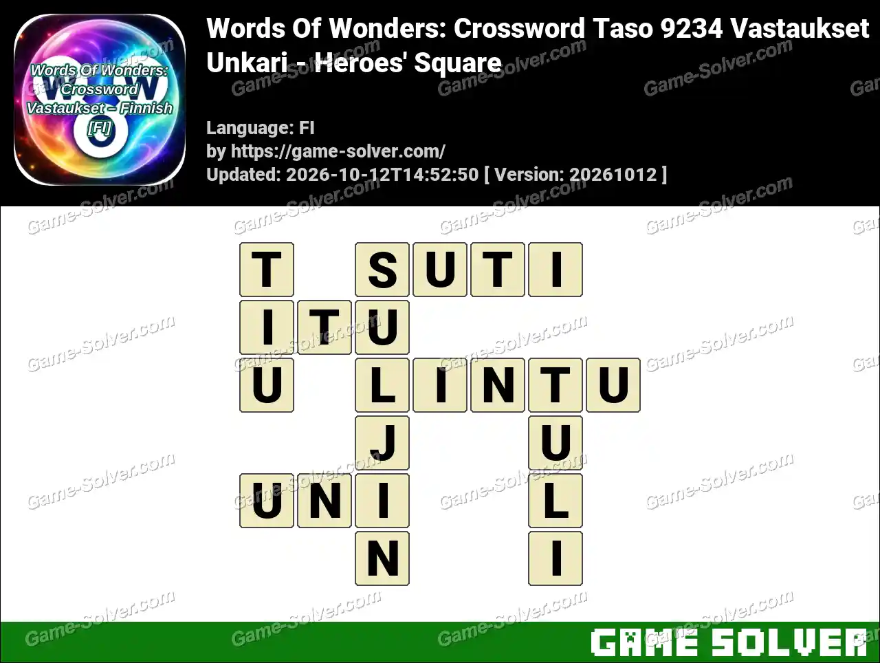 Words Of Wonders: Crossword Taso 9234 Vastaukset – Unkari – Heroes’ Square